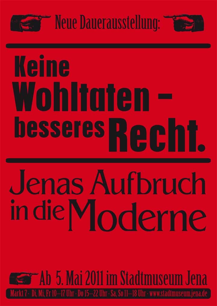 Dauerausstellung: Keine Wohltaten – besseres Recht. Jenas Aufbruch in die Moderne